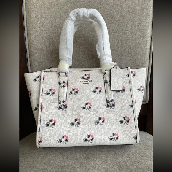 NWT！COACH CROSBY MINI CARRYALL IN PRINTED CROSSGRAIN LEATHER (COACH F34774)